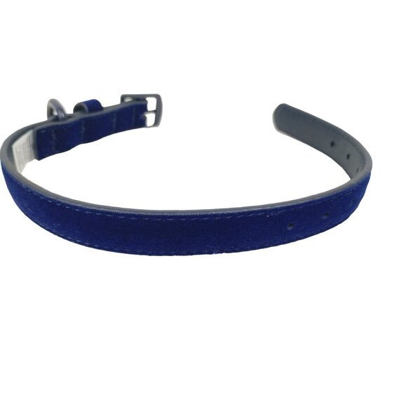 Southern Living Blue Velvet Dog Collar XS to S Vegan Leather 10 to 14 inch New - Picture 11 of 12
